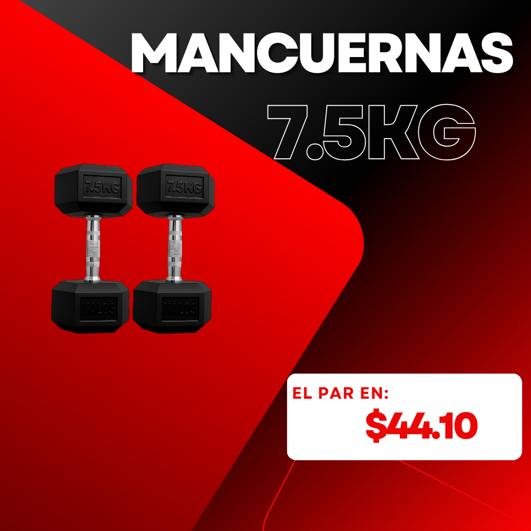 PAR DE MANCUERNAS ENCAUCHADAS KALOS LIFT 7.5KG