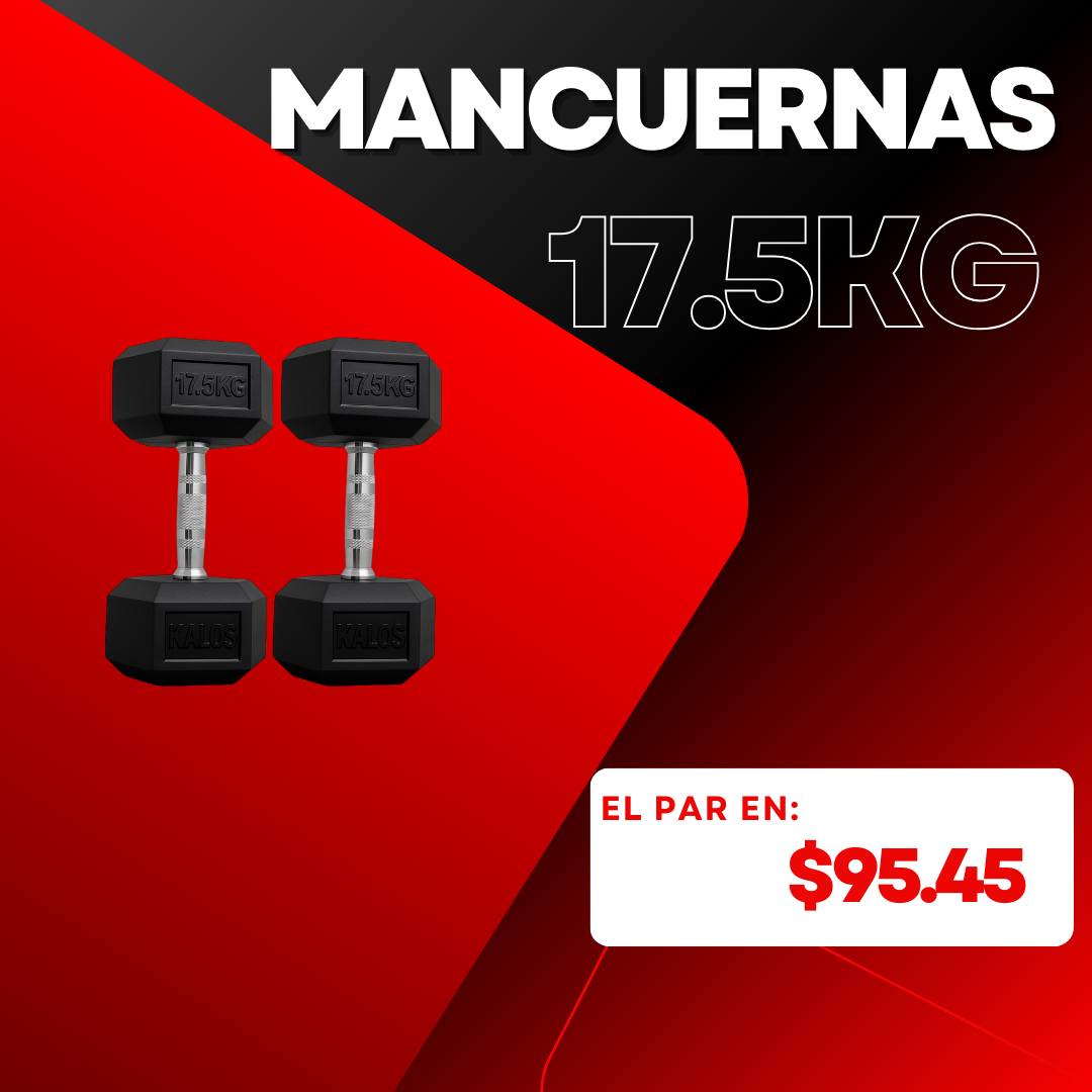 PAR DE MANCUERNAS ENCAUCHADAS KALOS LIFT 17.5KG