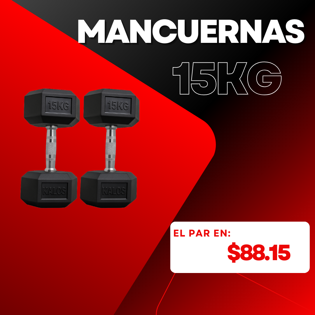 PAR DE MANCUERNAS ENCAUCHADAS KALOS LIFT 15KG