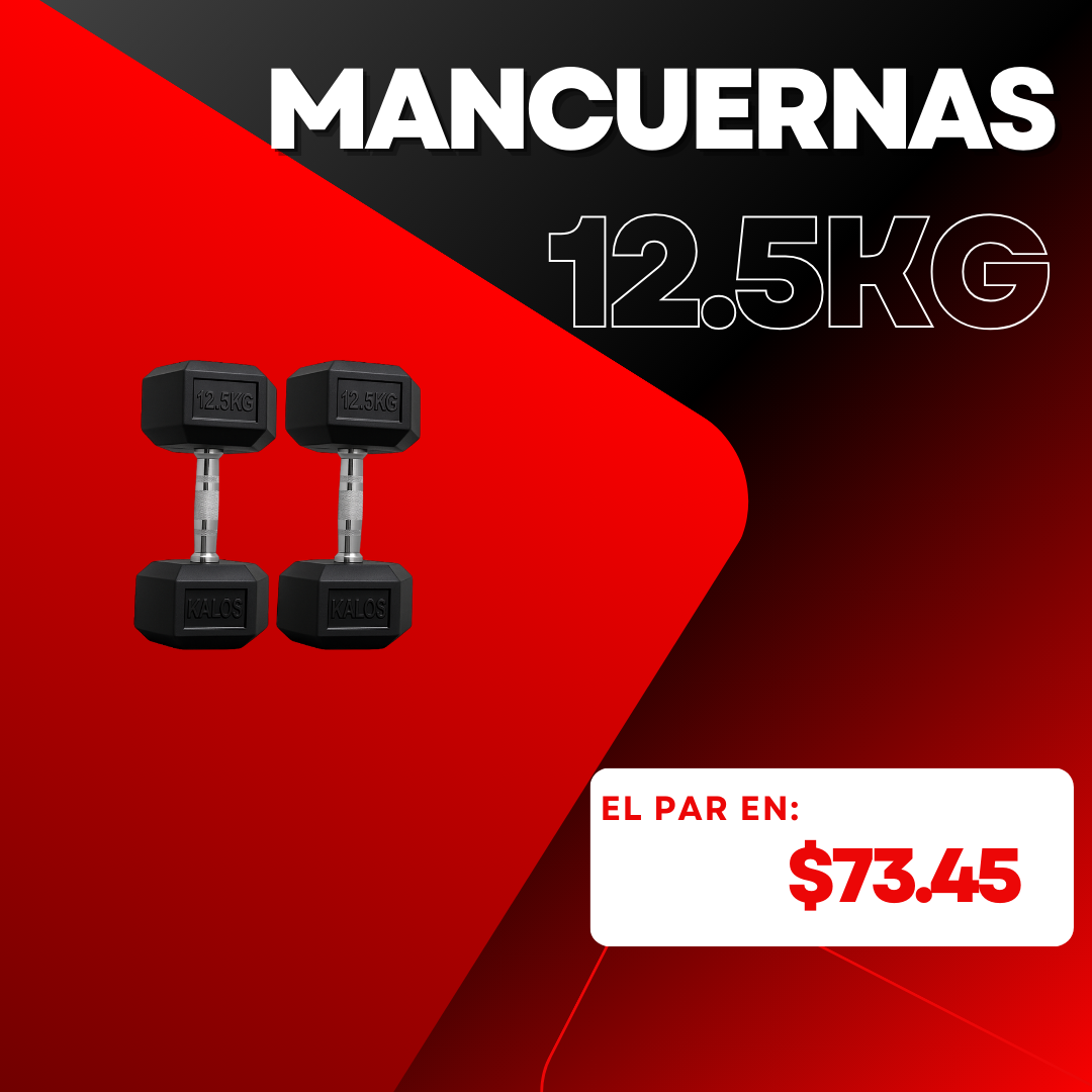 PAR DE MANCUERNAS ENCAUCHADAS KALOS LIFT 12.5KG
